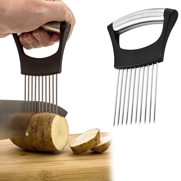 1947Kitchen Multipurpose Stainless Steel Assistant Vegetable and Meat Slicer Holder - TI-CHAMV