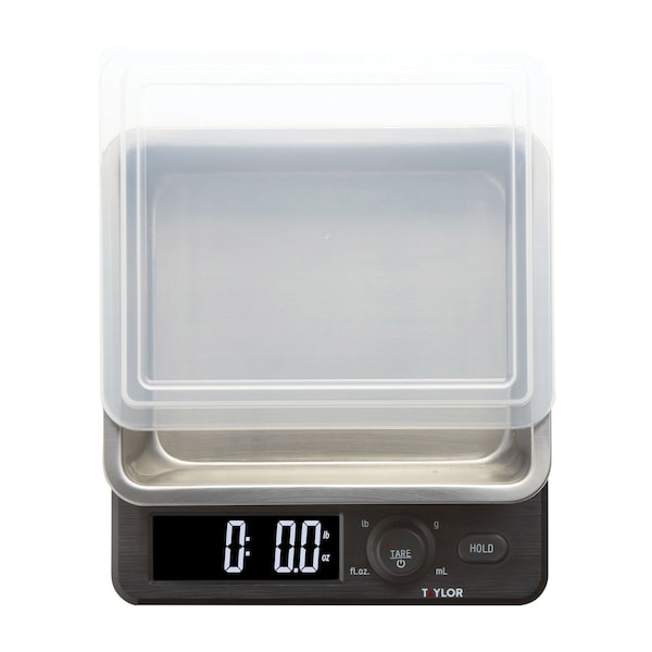 Taylor Kitchen Scale with Stainless Steel Storage Container and Lid, 22-Lb. Capacity - 5280387