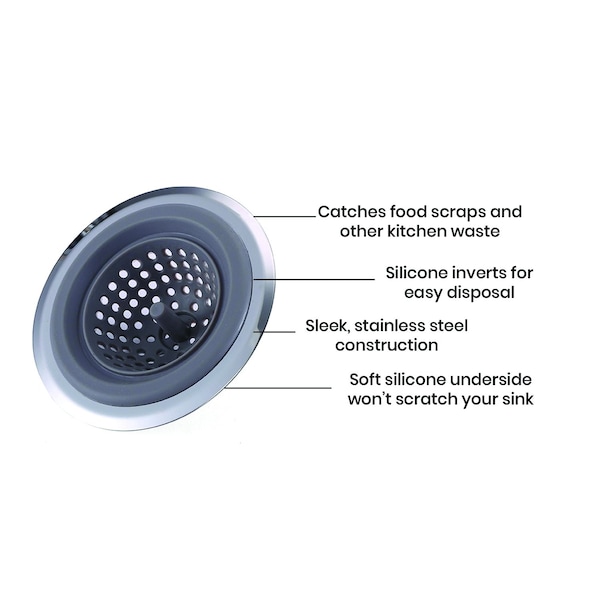 1947Kitchen 2 In 1 Clog-Free Multi-Purpose Silicone Kitchen Sink Strainer And Stopper - TI-BERKD