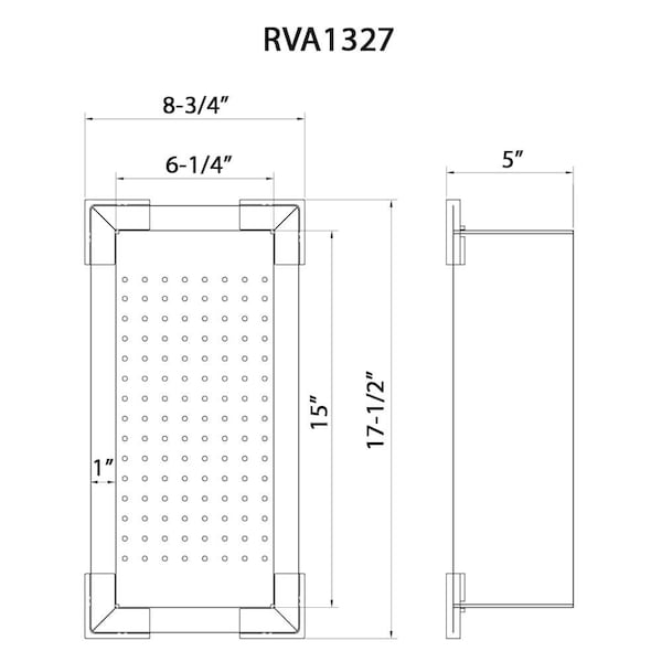 Ruvati Workstation Sink Replacement Colander 17 inch Stainless Steel with Plastic Corners - RVA1327