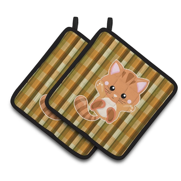 Carolines Treasures Hooray Kitten Pair of Pot Holders - BB6882PTHD