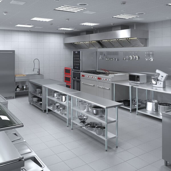 Amgood 18x60 Prep Table with Stainless Steel Top and 2 Shelves - AMG WT-1860-2SH