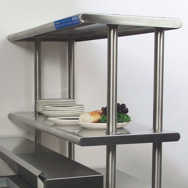 Amgood 12in X 60in Stainless Steel Double-Tier Shelf - AMG DOS-1260