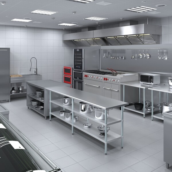Amgood 24x96 Prep Table with Stainless Steel Top and 2 Shelves - AMG WT-2496-2SH