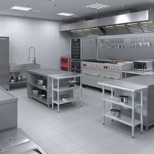 Amgood 18x36 Prep Table with Stainless Steel Top and 2 Shelves - AMG WT-1836-2SH