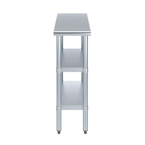 Amgood 24x12 Prep Table with Stainless Steel Top and 2 Shelves - AMG WT-2412-2SH