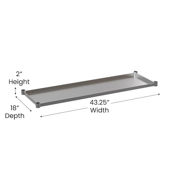 Flash Furniture Galvanized Under Shelf for 24 x 48 Work Tables - NH-GU-2448-GG