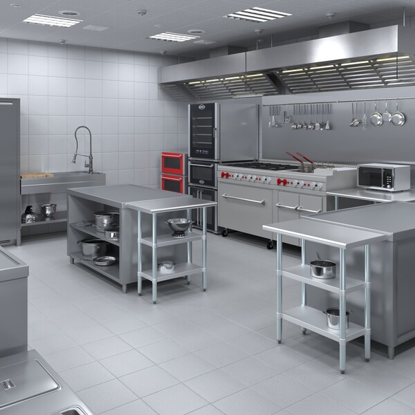Amgood 18x30 Prep Table with Stainless Steel Top and 2 Shelves - AMG WT-1830-2SH