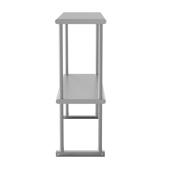 Flash Furniture Reese 430 Stainless Steel 18 Gauge NSF Certified 36-in x 12-in Metal Kitchen Double Overshelf - NH-OSD-1236-GG