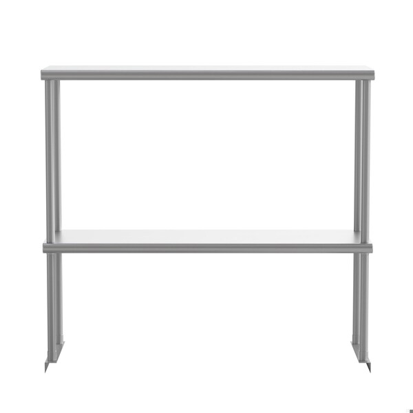 Flash Furniture Reese 430 Stainless Steel 18 Gauge NSF Certified 36-in x 12-in Metal Kitchen Double Overshelf - NH-OSD-1236-GG