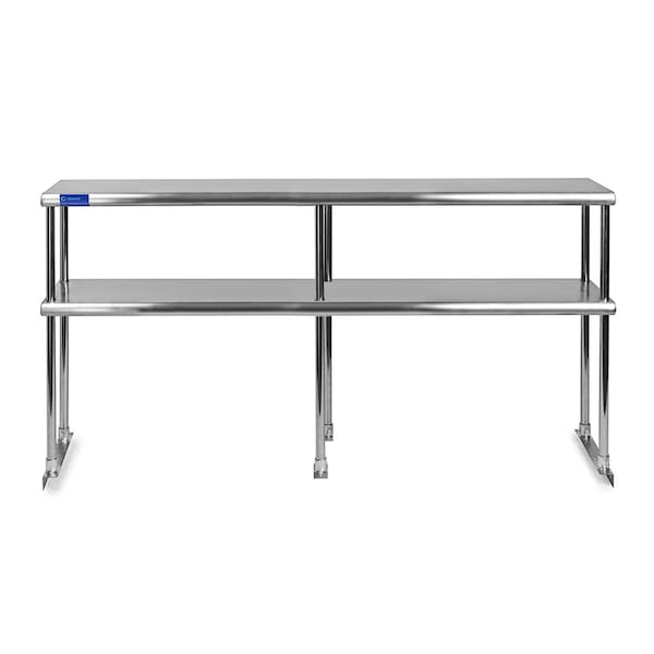 Amgood 12in X 96in Stainless Steel Double-Tier Shelf - AMG DOS-1296