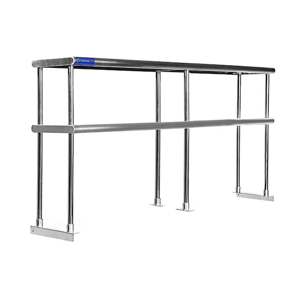 Amgood 12in X 96in Stainless Steel Double-Tier Shelf - AMG DOS-1296
