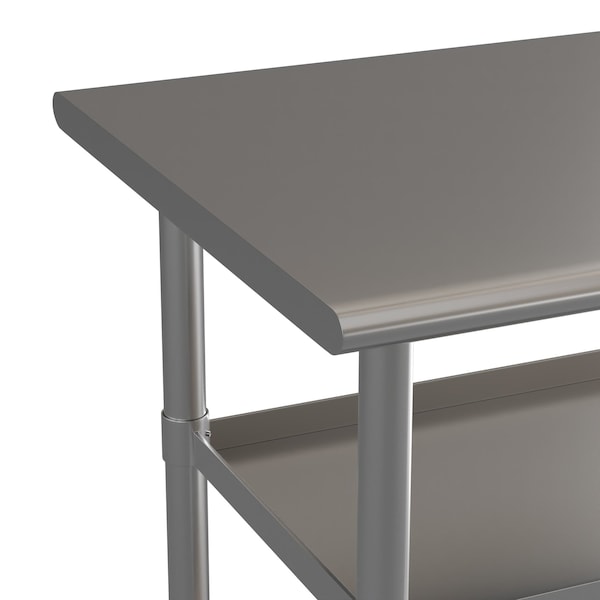 Flash Furniture 48 x 24 Stainless Steel Work Table-2 Undershelves - NH-WT-GU-2448-GG