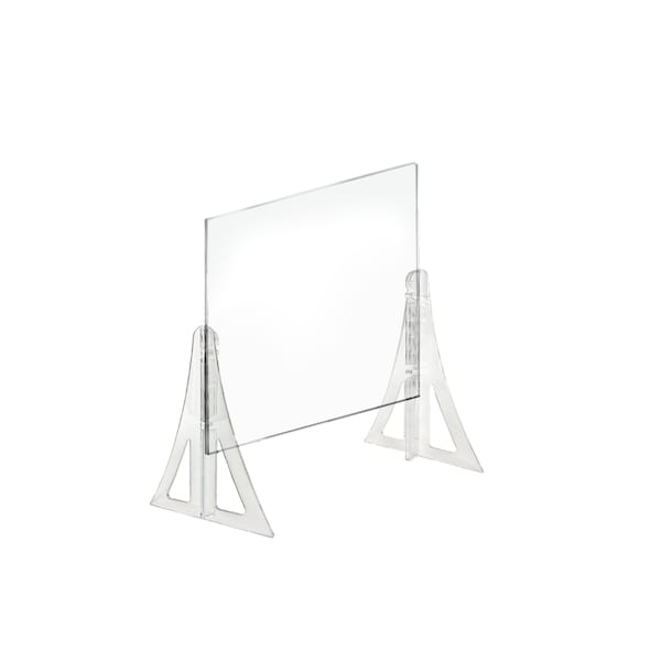 Azar Displays Acrylic Plexiglass Shield PPE 20"x20" Adjustable w/ Support Stands, PK2 - 179770-187