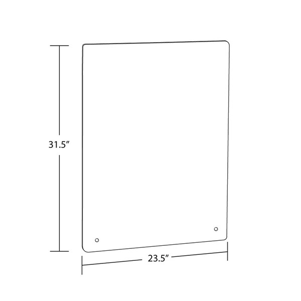 Azar Displays Cashier Shield, Sneeze Guard, Plexiglass Protective Mounting Barrier, 2PK - 179912