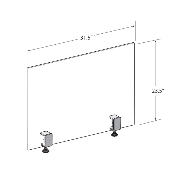Azar Displays 23.5" x 31.5" Acrylic Plexiglass W/ Metal Counter Edge Clamp - 179754-187