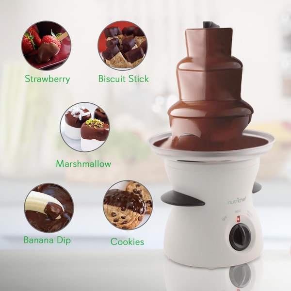 Nutrichef Three Tier Electric Chocolate Fondue Fountain - PKFNMK16.5