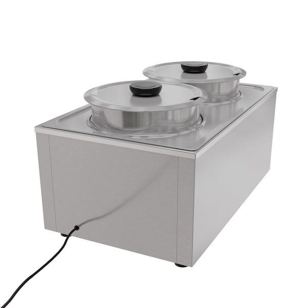 Koolmore Bain Marie Countertop Food Warmer, Soup Station, and Buffet Table Server with Two Serving Pots - CFW-4