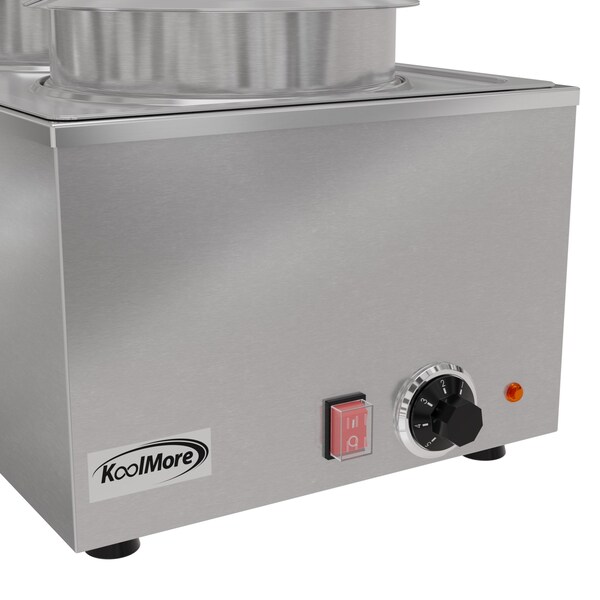 Koolmore Bain Marie Countertop Food Warmer, Soup Station, and Buffet Table Server with Two Serving Pots - CFW-4