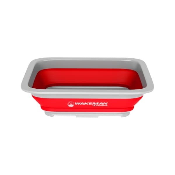 Leisure Sports Collapsible Multiuse Wash Bin, Portable Dish Tub/Ice Bucket with 10 L Capacity for Camping (Red) - 889477OCH