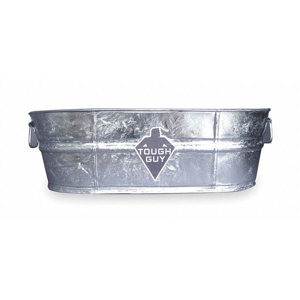 Zoro Select Utility Tub, 9-1/3 gal. gal., Silver - 3ANR9