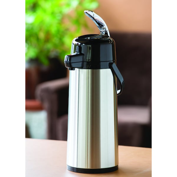 Service Ideas EcoAir Airpot with Lever Lid, 3.0 Liter, Glass vacuum insulated - ECAL30S