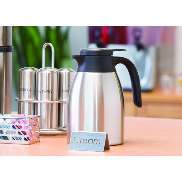 Service Ideas Flow Control Carafe, Vacuum Insulated, 0.6L, Stainless Steel - FCC06SS