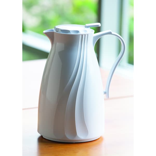 Service Ideas Twist N' Serve Coffee Carafe, 2L, BPA Free, Stackable, White - TNSPB2WH