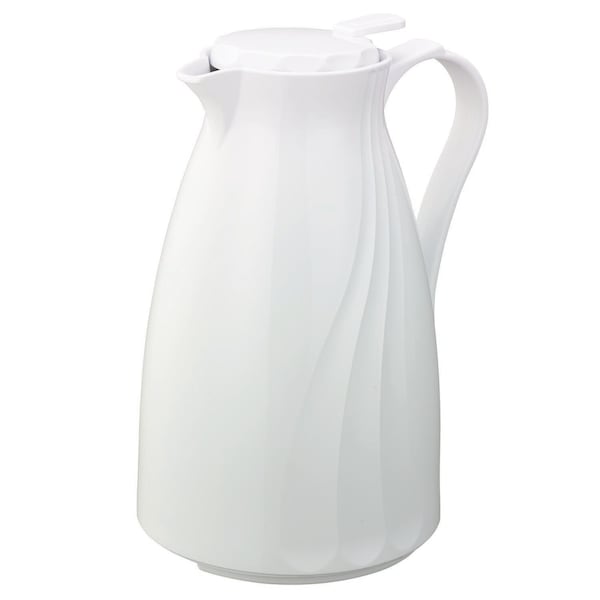 Service Ideas Twist N' Serve Coffee Carafe, 2L, BPA Free, Stackable, White - TNSPB2WH