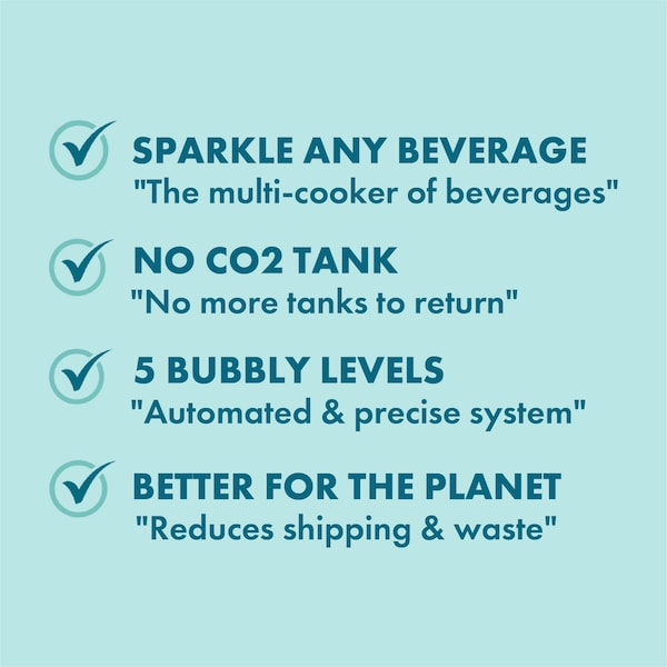 Sparkel Beverage System Home Sparkling Water and Soda Maker - Black - BOI-003-002-B