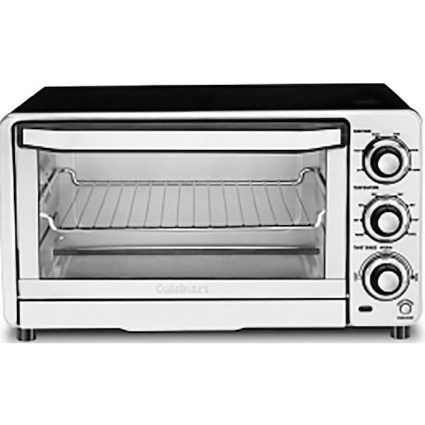 Cuisinart/Waring Cuisinart Toaster Oven Broiler, 1800 W, 6-Slice, 0.5 cu-ft, Automatic Control, Stainless Steel, Silver - TOB-40N