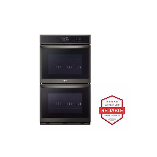 Almo 9.4 cu. ft. Smart Double Wall Oven, Convection, Air Fry, and EasyClean in Black Stainless Steel - WDEP9423D
