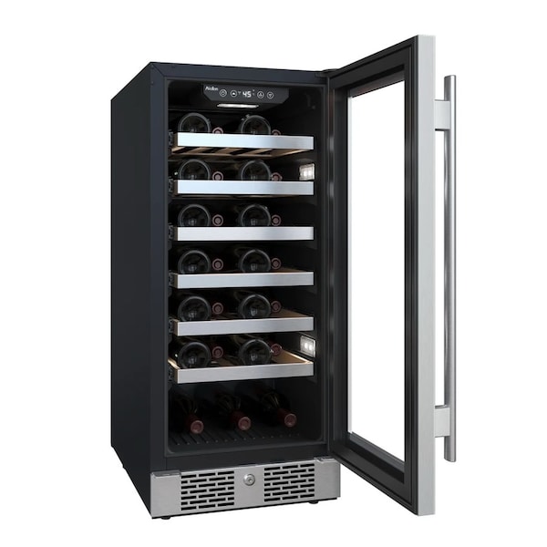 Avallon 15 Inch Wide 27 Bottle Capacity Single Zone Wine Cooler with Right Swing Door - AWC152SZRH