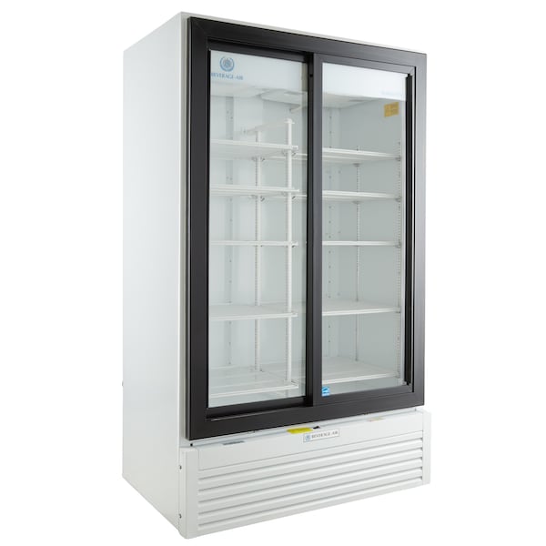 Beverage-Air Glass Door Merchandiser, Sliding Doors, 29.41 cu. ft. Capacity, White - MT49-1-SDW