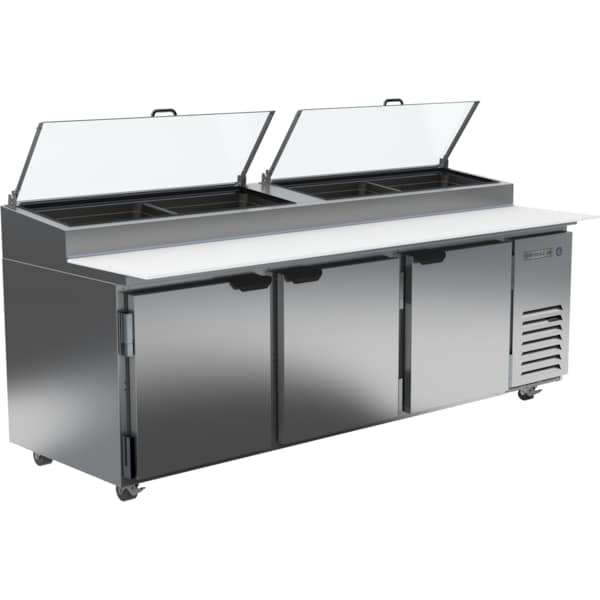 Beverage-Air Refrigerated Pizza Prep Table, Two Door, 93", Stainless Steel - DP93HC