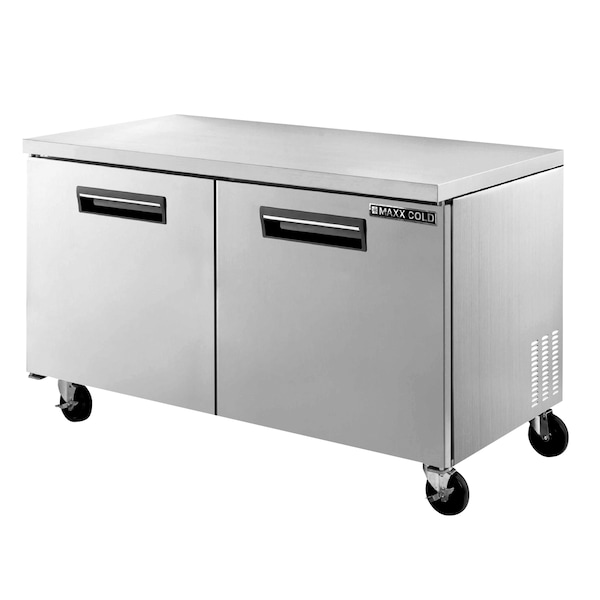 Maxx Cold Refrigerator 12 cu.ft., DBL Door, Undercounter Commercial, Stainless - MXCR48U
