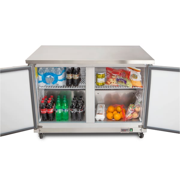 Maxx Cold Refrigerator 12 cu.ft., DBL Door, Undercounter Commercial, Stainless - MXCR48U