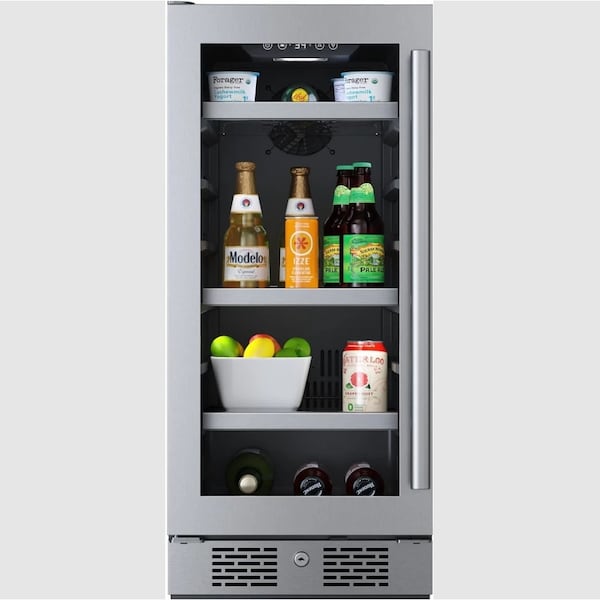 Avallon 15 Inch Wide 86 Can Beverage Center with LED Lighting - ABR152SGLH