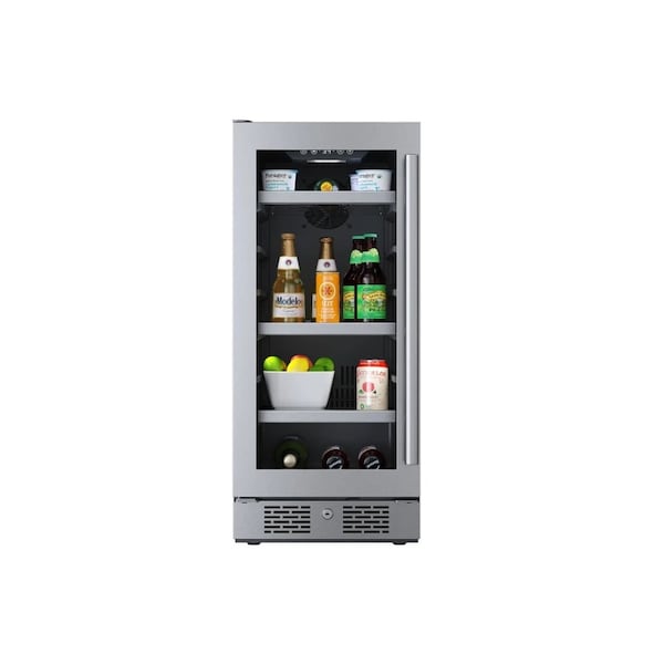 Avallon 15 Inch Wide 86 Can Beverage Center with LED Lighting - ABR152SGLH
