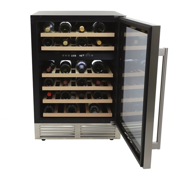 Avanti 43 Bottle DESIGNER Series Dual-Zone Wine Cooler, Stainless Steel - WCD46DZ3S