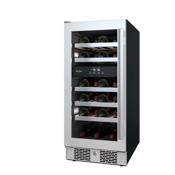 Avallon 15 Inch Wide 23 Bottle Capacity Dual Zone Wine Cooler with Left Swing Door - AWC152DZLH