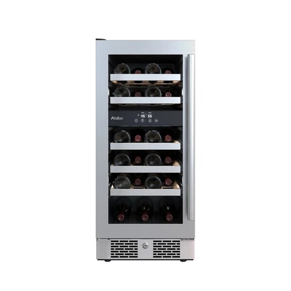 Avallon 15 Inch Wide 23 Bottle Capacity Dual Zone Wine Cooler with Left Swing Door - AWC152DZLH