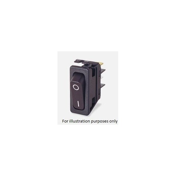 Interruptor basculante arcoeléctrico, Spst, enclavado, terminal de conexión rápida, actuador tipo Softline Matt, montaje en panel - C6000ALBB-1223W.