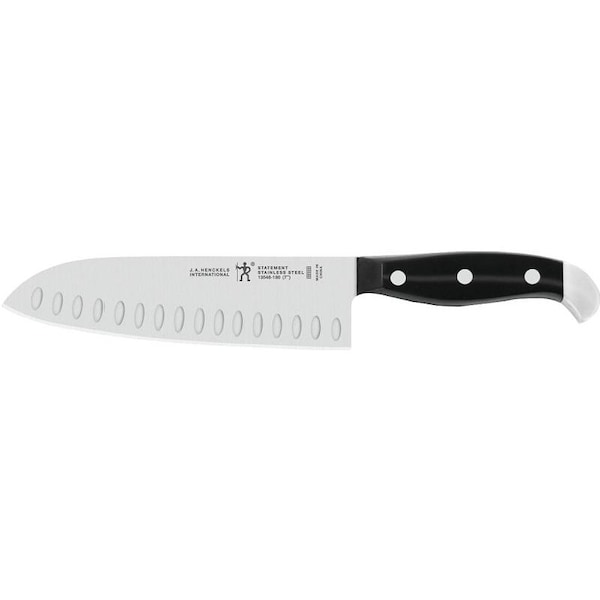 Henckels International Statement Series Santoku Knife, 7 in L Blade, Stainless Steel Blade, Black Handle - 13548-183