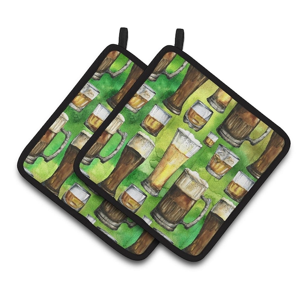 Carolines Treasures Irish Beers Pair of Pot Holders - BB5758PTHD