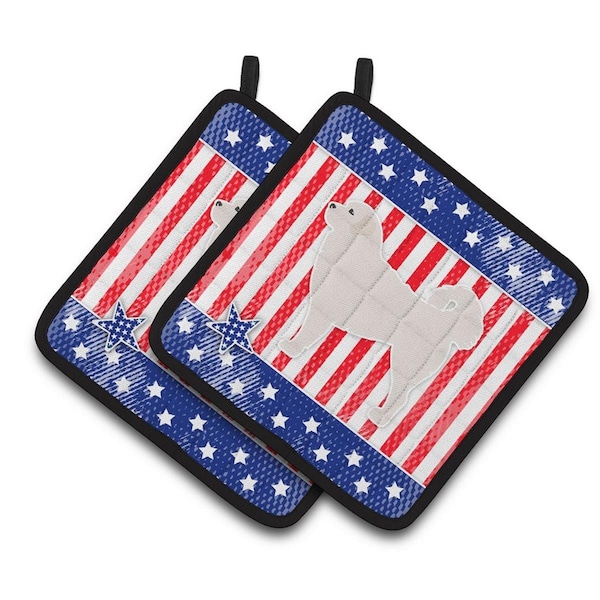 Carolines Treasures USA Patriotic Polish Tatra Sheepdog Pair of Pot Holders - BB3327PTHD