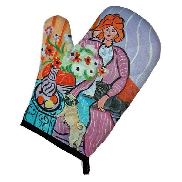 Carolines Treasures Lady with Her Pug Oven Mitt - 7266OVMT