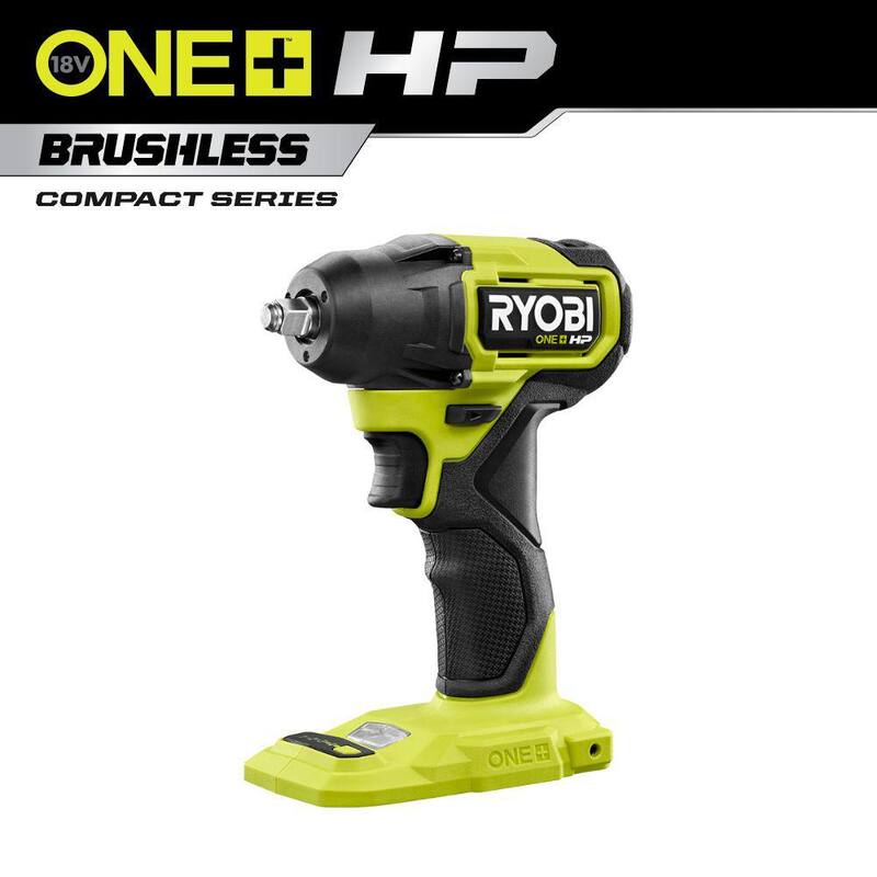 Llave de impacto compacta inalámbrica sin escobillas de 3/8 pulgadas de 18V RYOBI ONE+ HP (solo herramienta) - PSBIW01B
