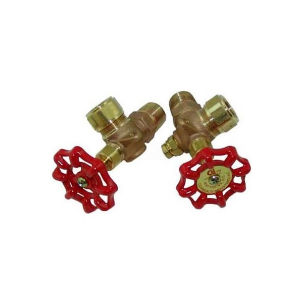 Allpoints Water Gauge Valve Set 1/2" x 5/8" OD Glass Tub For Cleveland, CLE07176 - 56-1167