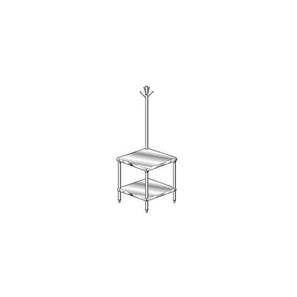 Aero Aero Manufacturing Mixer Stand W/ Galv Shelf, 16 Ga 430 Stainless Steel Top, 24"W x 24"D - 4MGRU-2424